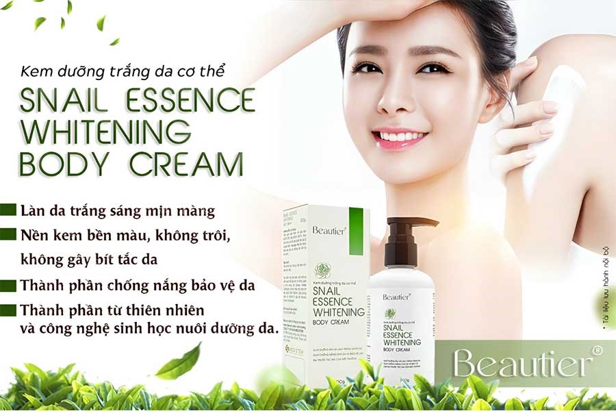 Kem dưỡng trắng da cơ thể Snail Essence Whitening Body Cream